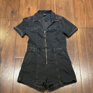 PAIGE Black Denim Romper